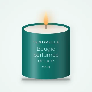 Bougie parfumée douce au sapin baumier – Tendrelle, pot en verre 300 g