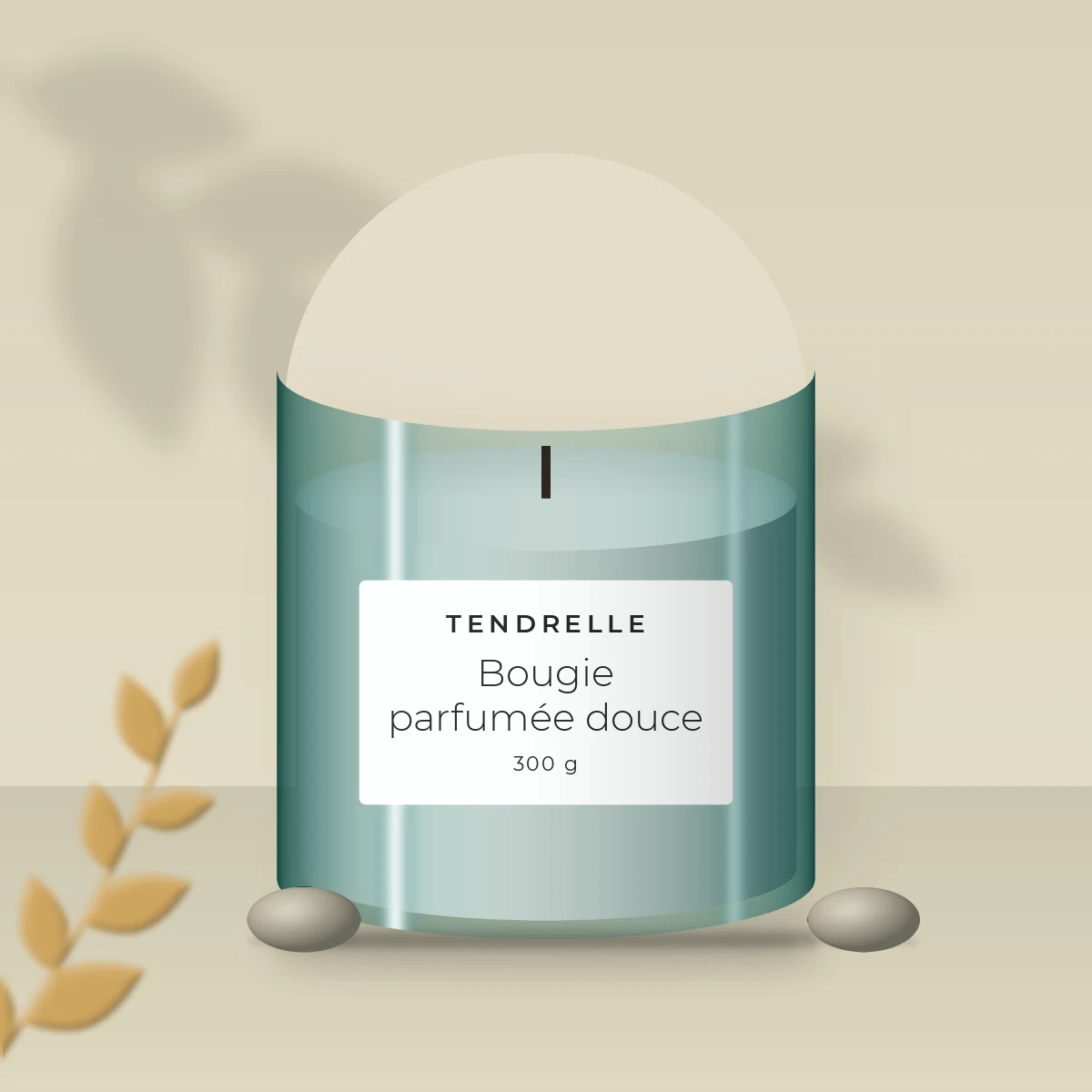 Bougie parfumée douce au sapin baumier – Tendrelle, photo d'ambiance
