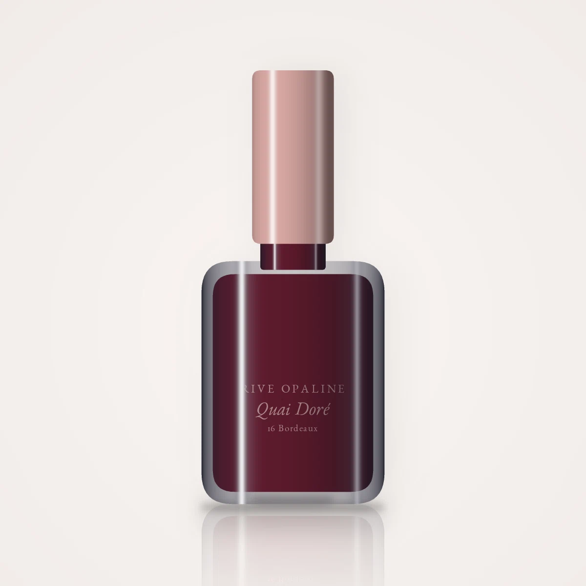 Vernis à ongles Quai Doré à l'amande douce – Rive Opaline, flacon 5 ml, teinte 16 Bordeaux