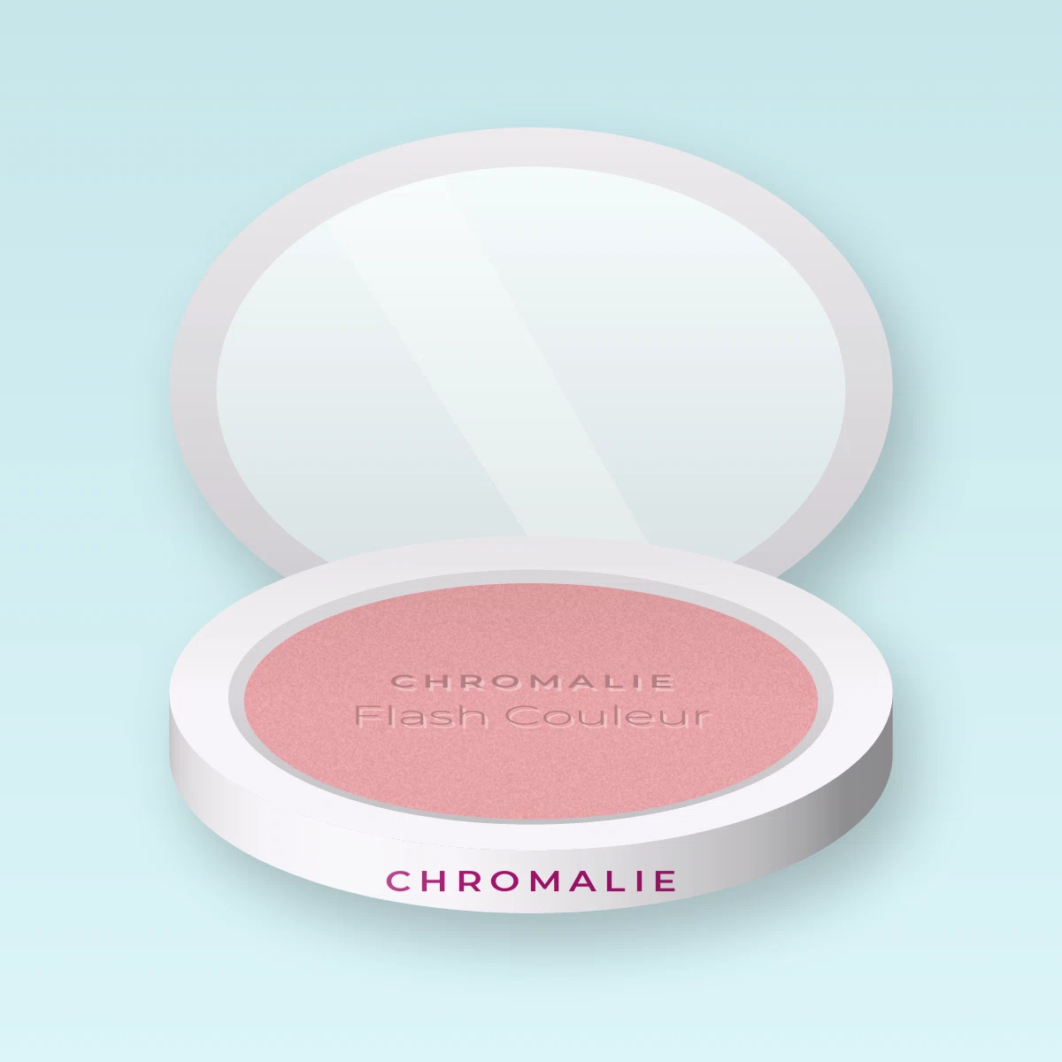 Blush fraîcheur Flash Couleur – Chromalie, boîtier 6 g, teinte 01 Rose poudré
