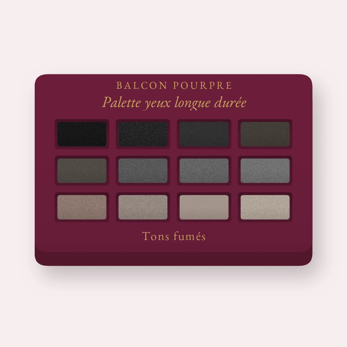 Palette yeux longue durée à la fleur de cerisier – Balcon Pourpre, 9 × 1 g, teinte Tons fumés
