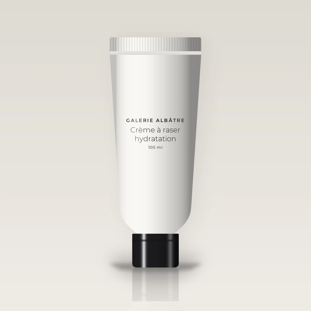 Crème à raser hydratation au bêta-glucane – Galerie Albâtre, tube 100 ml