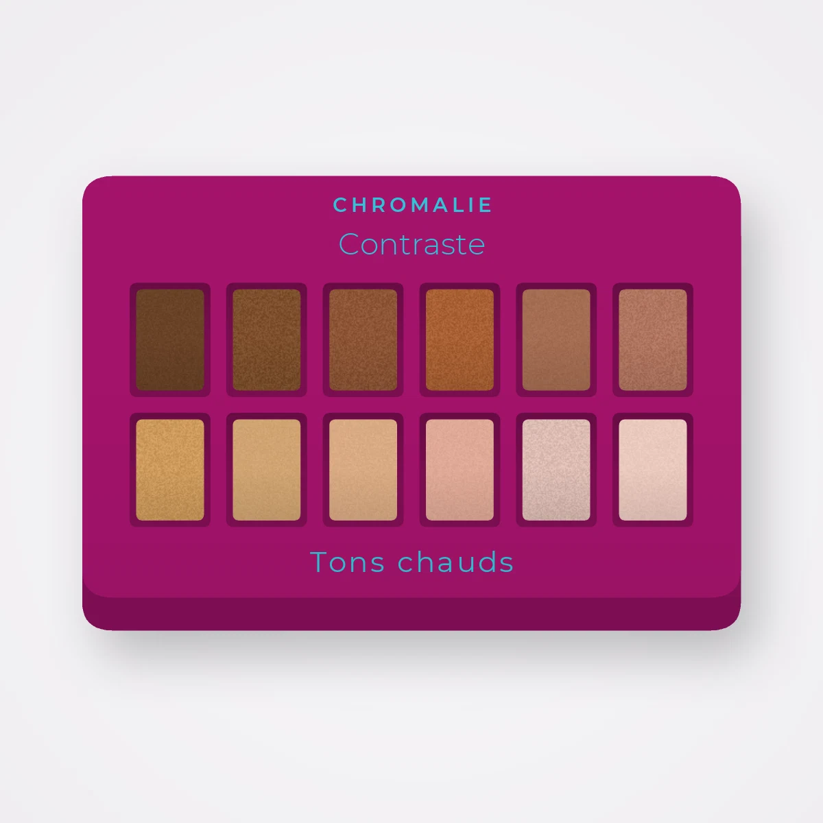 Palette yeux Contraste à l'huile de tournesol – Chromalie, 9 × 1 g, teinte Tons chauds