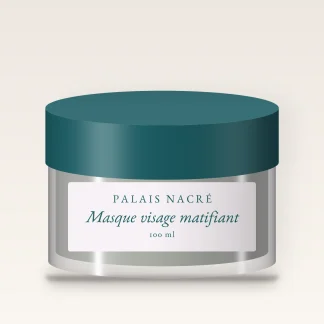 Masque visage matifiant au charbon végétal – Palais Nacré, pot 100 ml
