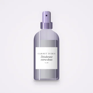 Déodorant soin extra-doux à l'argile blanche – Carnet d'Iris, flacon spray 75 ml