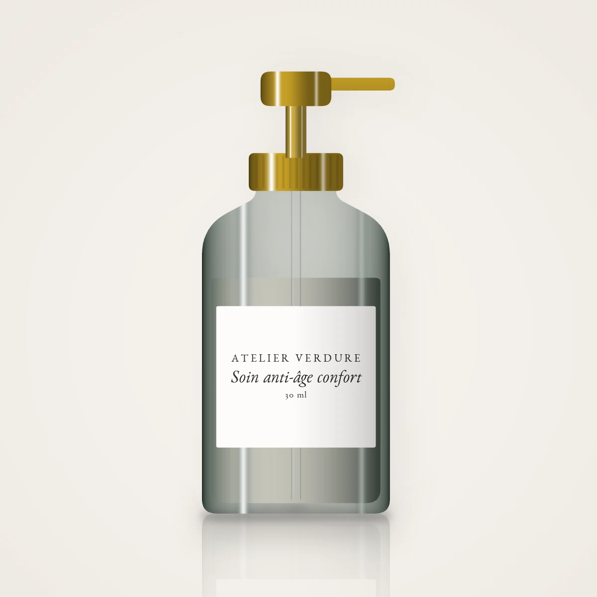 Soin anti-âge confort à l'extrait de grenade – Atelier Verdure, flacon-pompe 30 ml