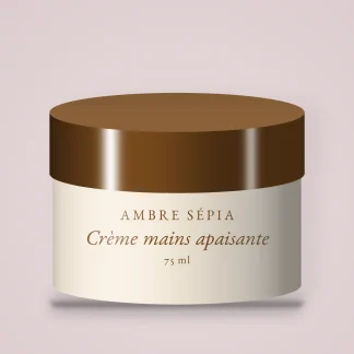 Crème mains apaisante à l'huile de sésame – Ambre Sépia, pot 75 ml
