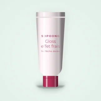 Gloss effet frais à la fleur de cerisier – Sopoong, tube 4 ml, teinte 14 Pêche dorée