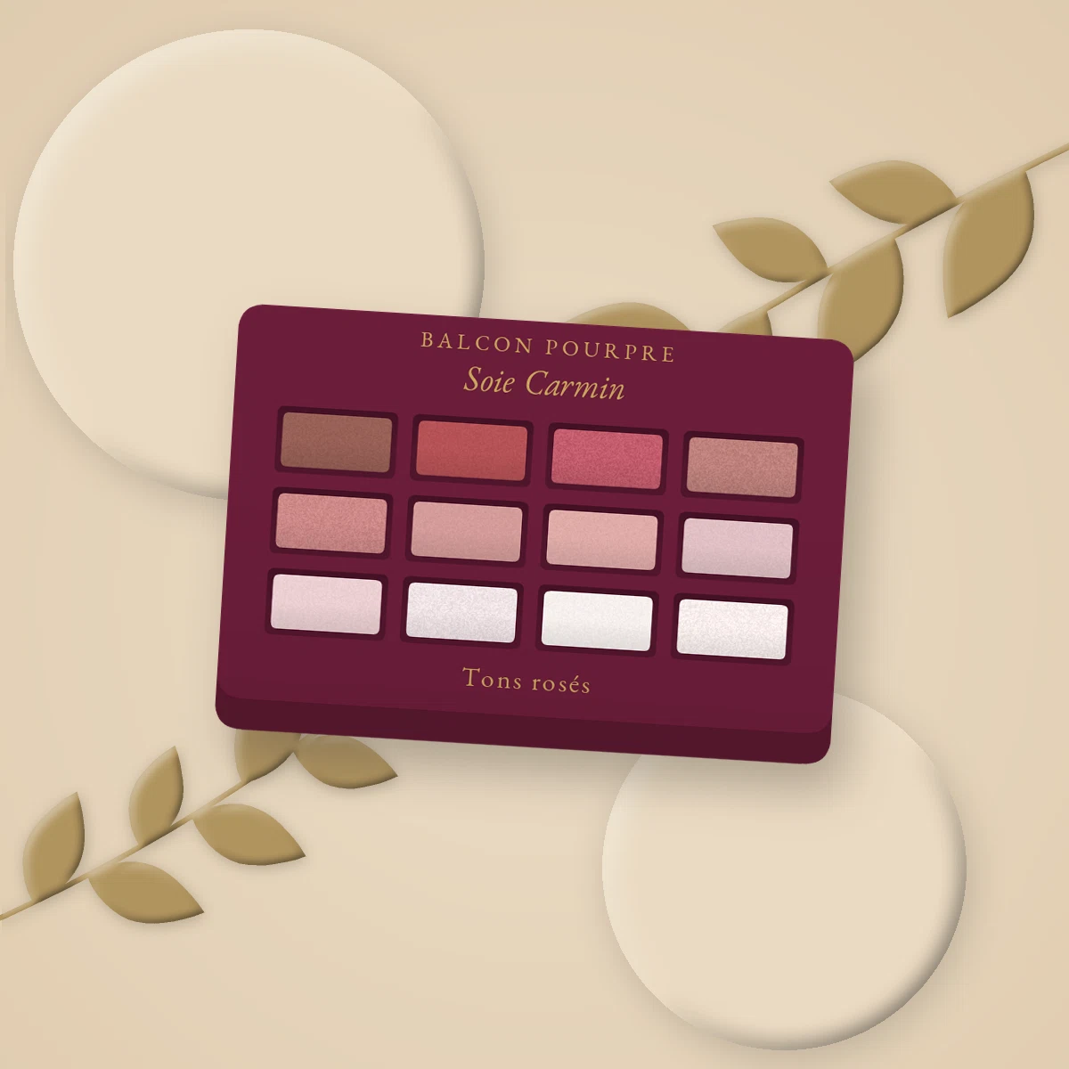Palette yeux Soie Carmin à l'huile d'argan – Balcon Pourpre, photo d'ambiance