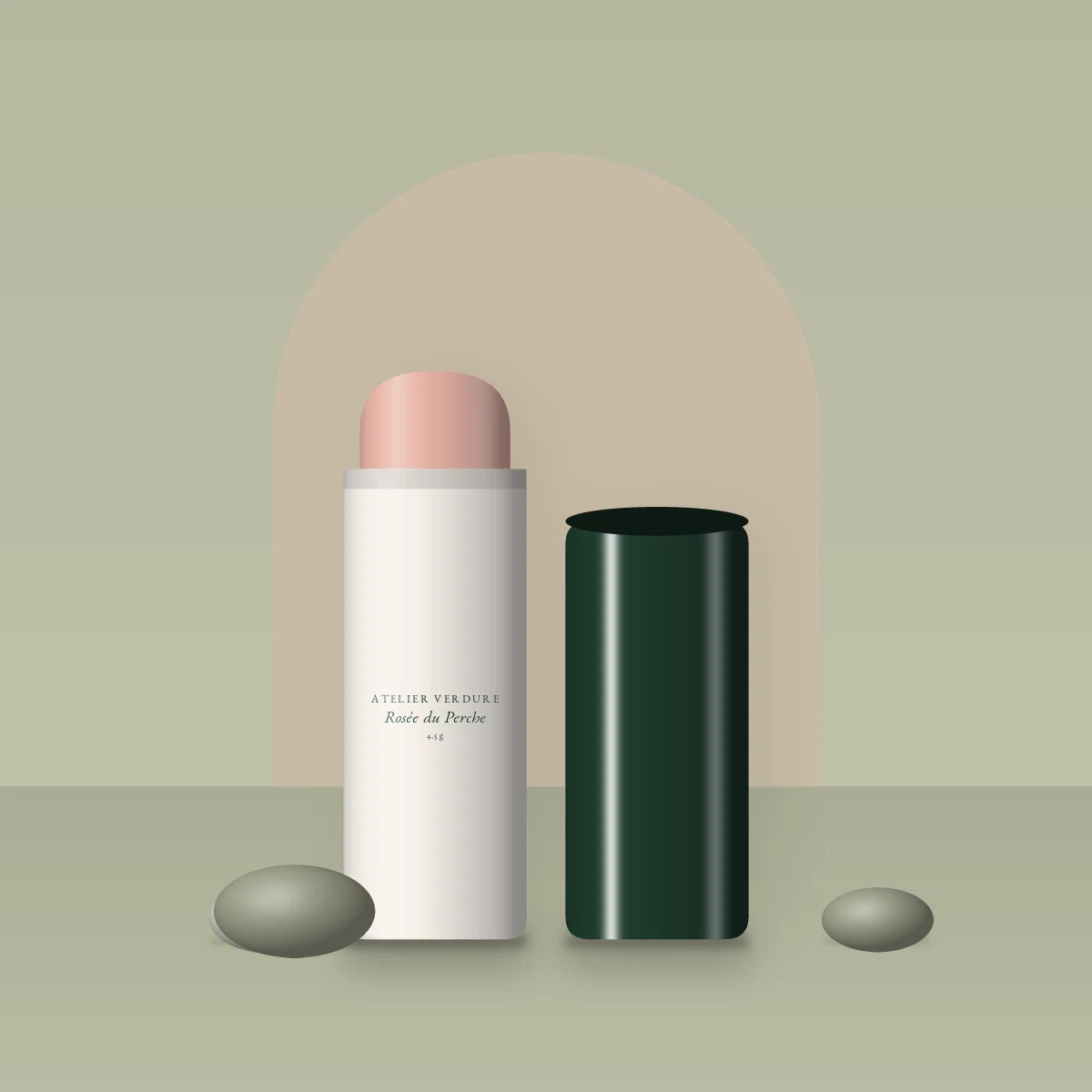 Baume à lèvres Rosée du Perche à l'huile de prune – Atelier Verdure, photo d'ambiance