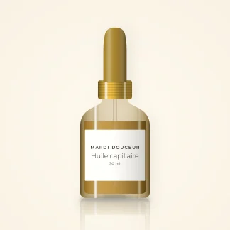 Huile capillaire sublimatrice au marula – Mardi Douceur, flacon compte-gouttes 30 ml