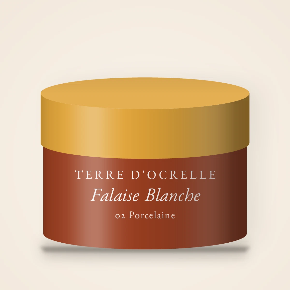 Poudre effet frais Falaise Blanche – Terre d'Ocrelle, pot 12 g, teinte 02 Porcelaine