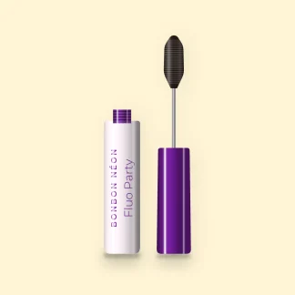 Mascara Fluo Party soin – Bonbon Néon, flacon et brosse 10 ml, teinte Brun noir