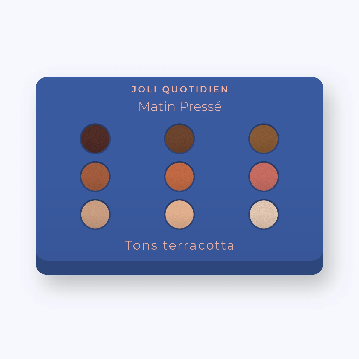 Palette yeux Matin Pressé à l'huile de raisin – Joli Quotidien, 4 × 1,2 g, teinte Tons terracotta