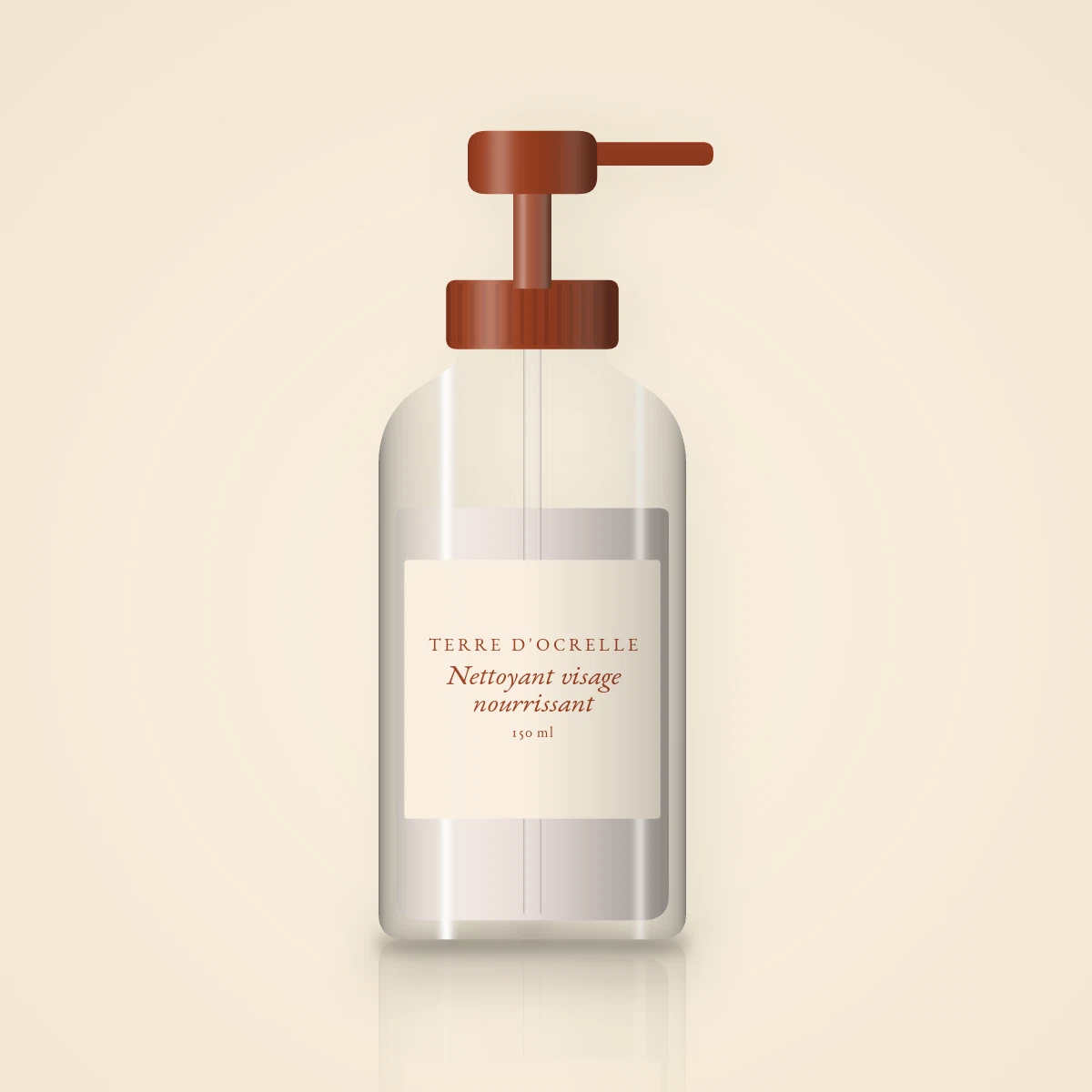 Nettoyant visage nourrissant à l'huile de jojoba – Terre d'Ocrelle, flacon-pompe 150 ml