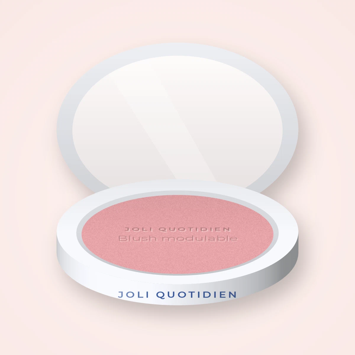 Blush modulable à l'huile d'argan – Joli Quotidien, boîtier 4 g, teinte 01 Rose poudré