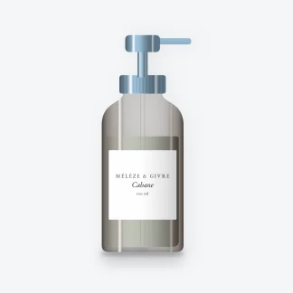 Shampooing Cabane à la graine de lin – Mélèze & Givre, flacon-pompe 100 ml