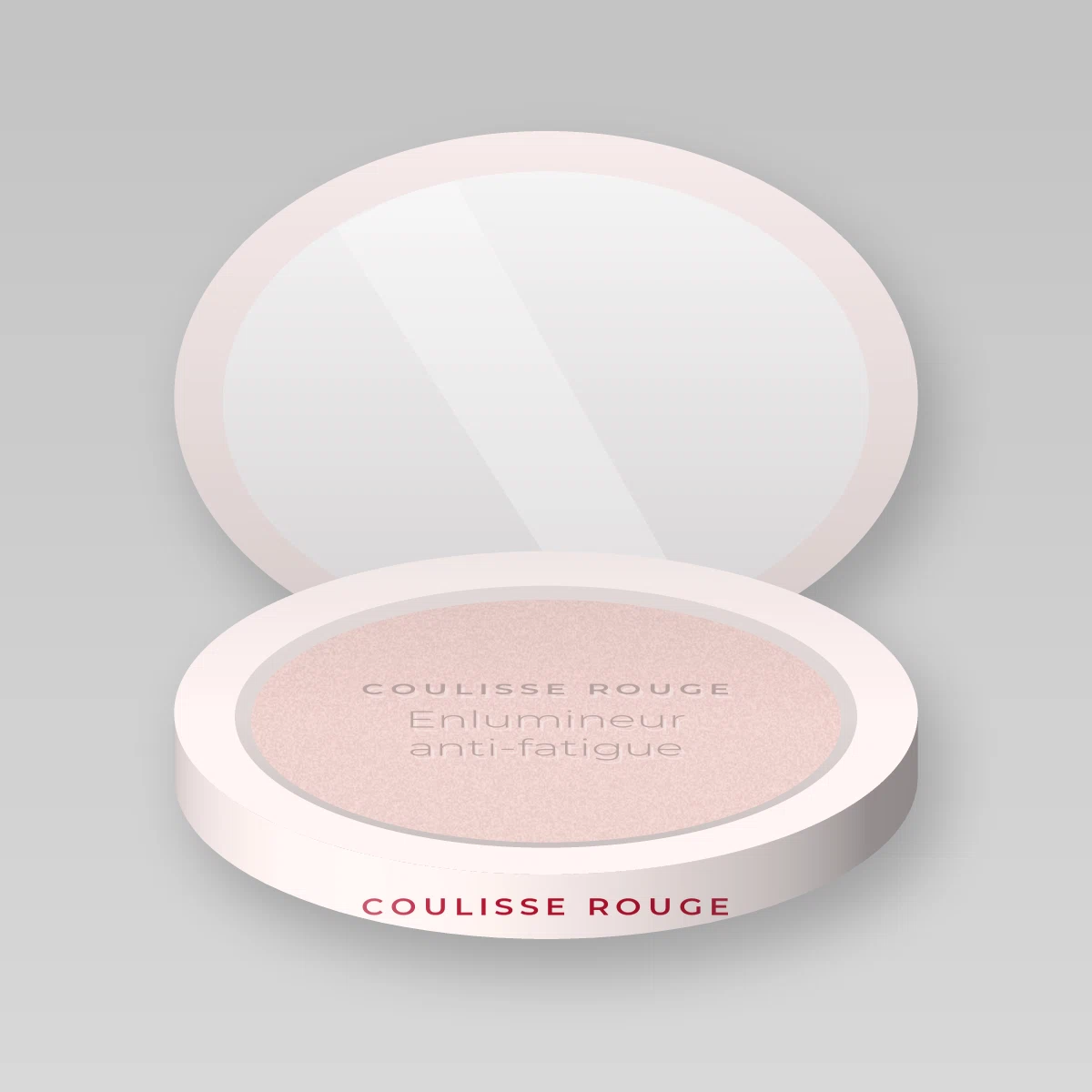 Enlumineur anti-fatigue à l'extrait de rose – Coulisse Rouge, boîtier 7 g, teinte Nacre rosée