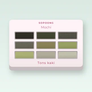 Palette yeux Mochi minimaliste – Sopoong, 9 × 1 g, teinte Tons kaki
