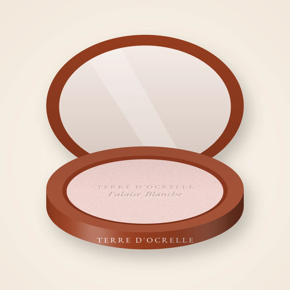 Enlumineur effet rosée Falaise Blanche – Terre d'Ocrelle, boîtier 7 g, teinte Nacre rosée