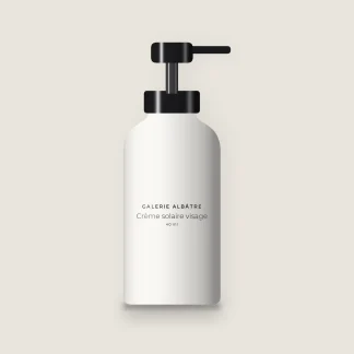 Crème solaire visage quotidienne à l'ectoïne SPF 30 – Galerie Albâtre, flacon-pompe 40 ml