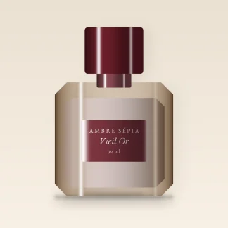 Parfum Vieil Or à la rose de mai – Ambre Sépia, flacon 30 ml