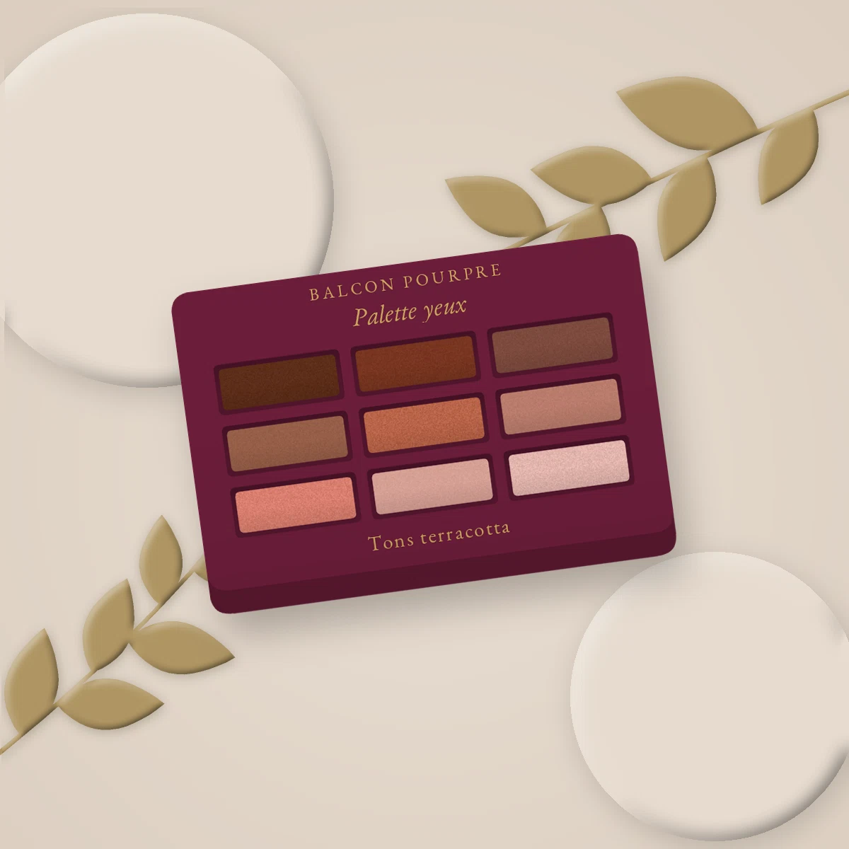 Palette yeux résistante à l'eau à l'extrait de rose – Balcon Pourpre, photo d'ambiance