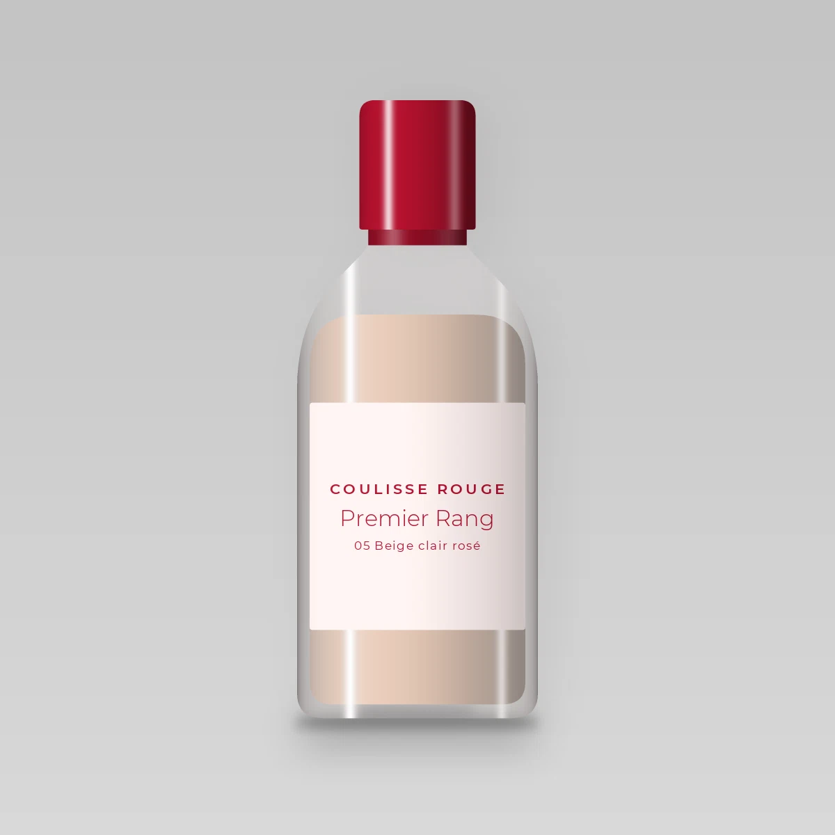 Fond de teint Premier Rang aux céramides – Coulisse Rouge, flacon 35 ml, teinte 05 Beige clair rosé