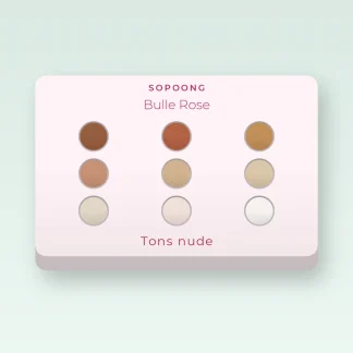 Palette yeux Bulle Rose au bleuet – Sopoong, 12 × 1 g, teinte Tons nude