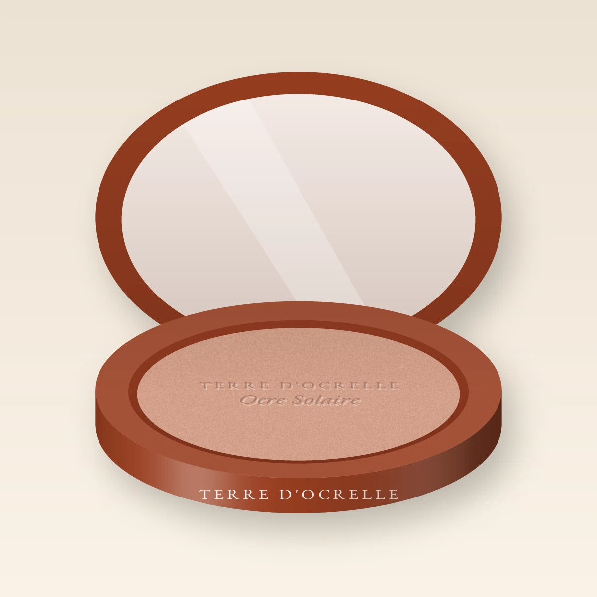 Terre de soleil Ocre Solaire au beurre de karité – Terre d'Ocrelle, boîtier 15 g, teinte 02 Sable rosé