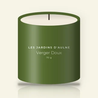Bougie parfumée Verger Doux intense – Les Jardins d'Aulne, pot en verre 70 g