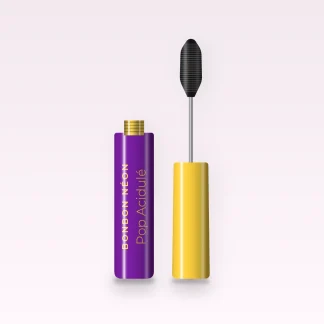 Mascara Pop Acidulé à la cire de tournesol – Bonbon Néon, flacon et brosse 4 ml, teinte Noir