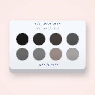 Palette yeux haute pigmentation Pause Douce – Joli Quotidien, 4 × 1,2 g, teinte Tons fumés