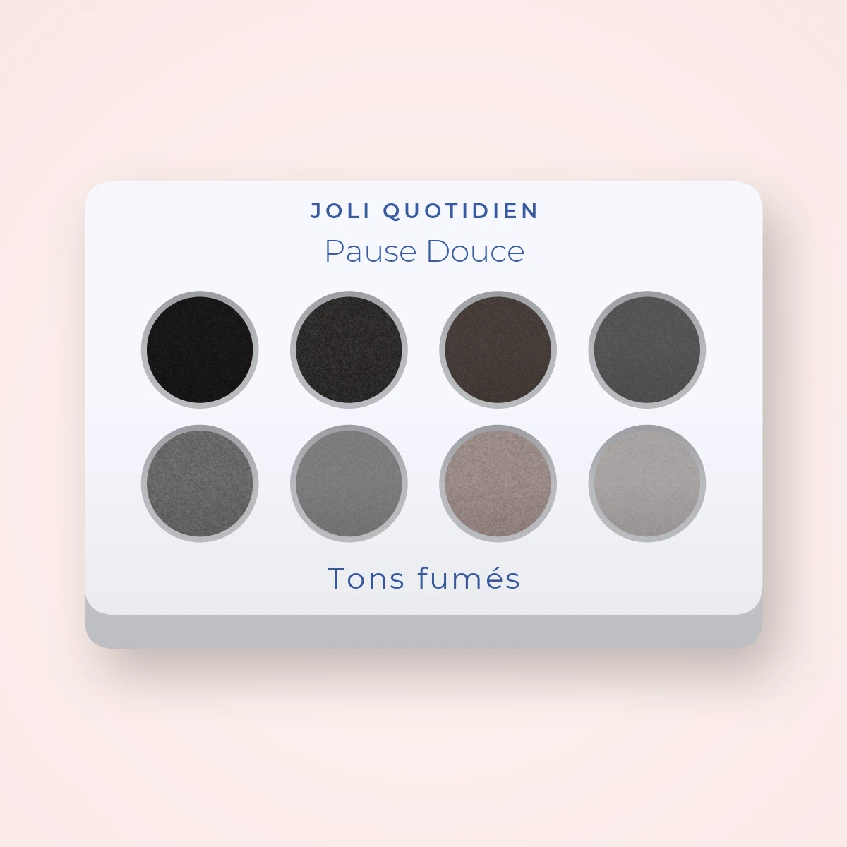Palette yeux haute pigmentation Pause Douce – Joli Quotidien, 4 × 1,2 g, teinte Tons fumés