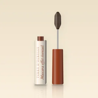 Mascara effet éventail à la cire de tournesol – Terre d'Ocrelle, flacon et brosse 10 ml, teinte Brun