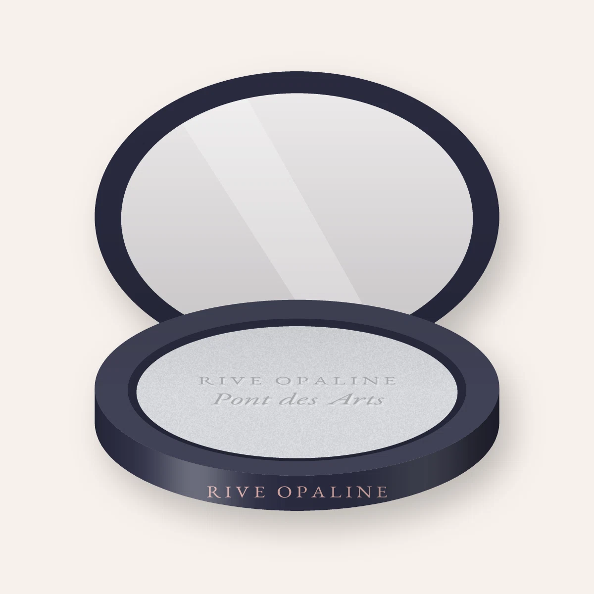 Enlumineur Pont des Arts à la poudre de perle – Rive Opaline, boîtier 4,5 g, teinte Lune argentée