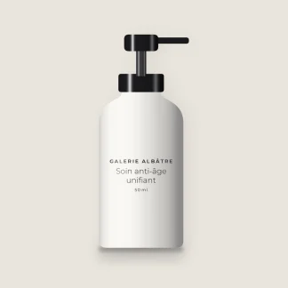 Soin anti-âge unifiant à l'acide hyaluronique – Galerie Albâtre, flacon-pompe 50 ml