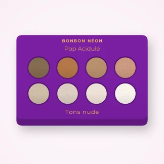 Palette yeux Pop Acidulé à l'huile d'argan – Bonbon Néon, 9 × 1 g, teinte Tons nude