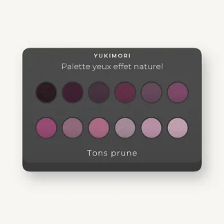 Palette yeux effet naturel à l'amande douce – Yukimori, 9 × 1 g, teinte Tons prune
