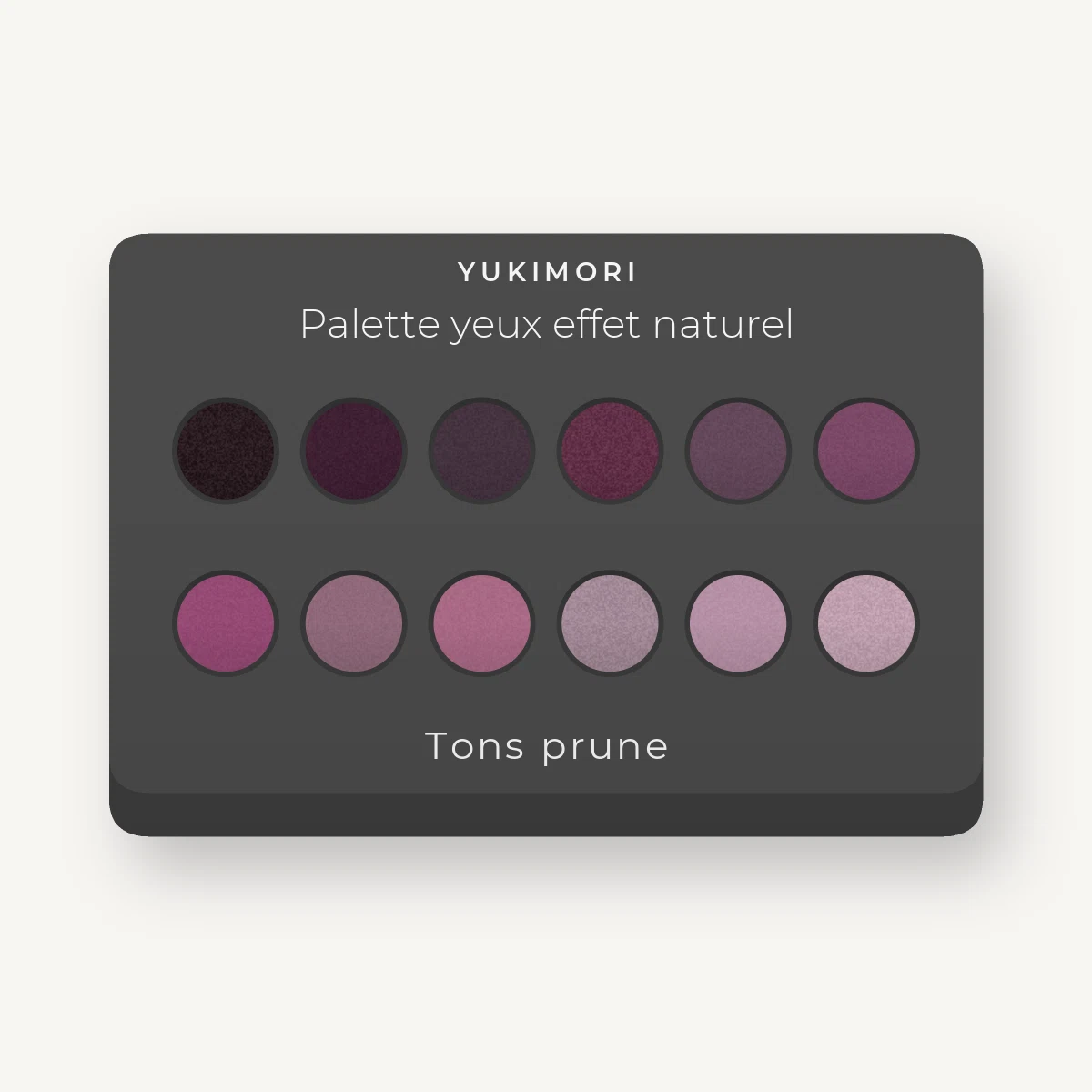 Palette yeux effet naturel à l'amande douce – Yukimori, 9 × 1 g, teinte Tons prune