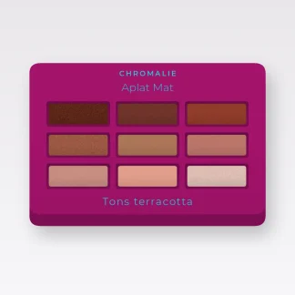 Palette yeux Aplat Mat à l'huile de raisin – Chromalie, 4 × 1,2 g, teinte Tons terracotta