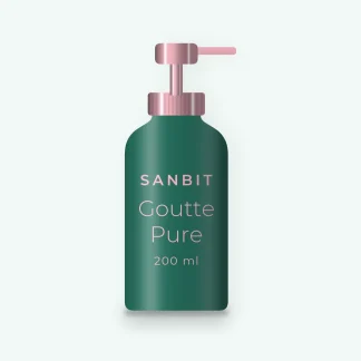 Goutte Pure nettoyant visage démaquillant – Sanbit, flacon-pompe 200 ml