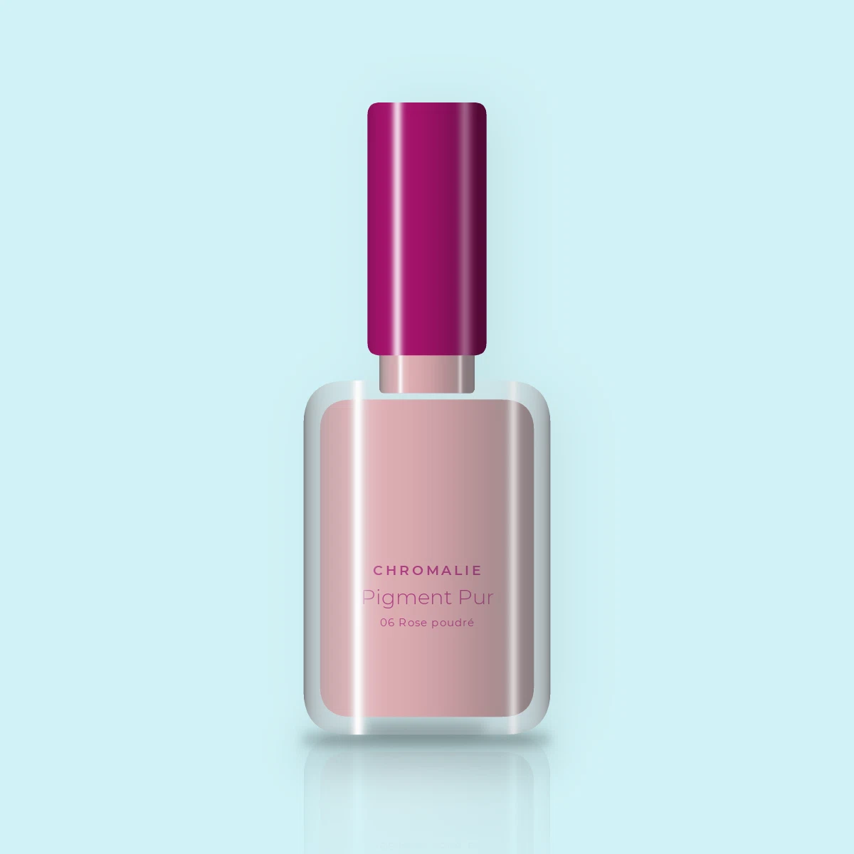 Vernis à ongles Pigment Pur tenue extrême – Chromalie, flacon 5 ml, teinte 06 Rose poudré