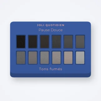 Palette yeux Pause Douce à l'huile de raisin – Joli Quotidien, 4 × 1,2 g, teinte Tons fumés
