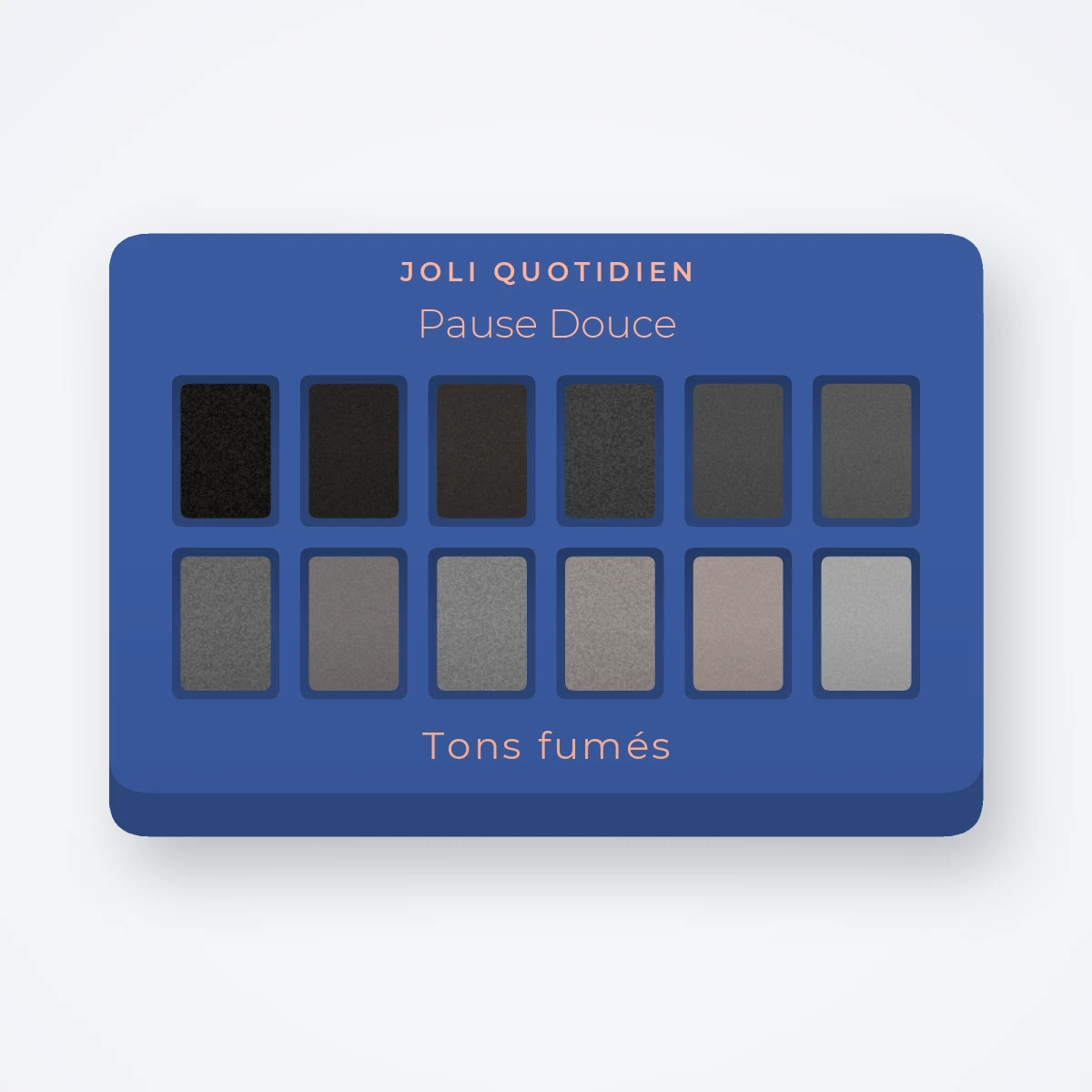 Palette yeux Pause Douce à l'huile de raisin – Joli Quotidien, 4 × 1,2 g, teinte Tons fumés