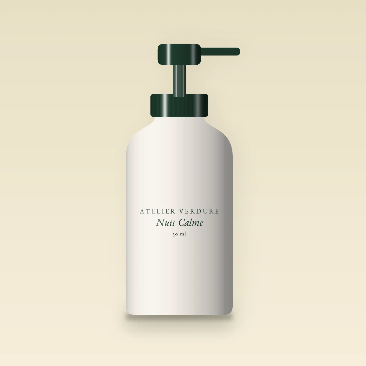 Nuit Calme sérum liftant – Atelier Verdure, flacon-pompe 30 ml