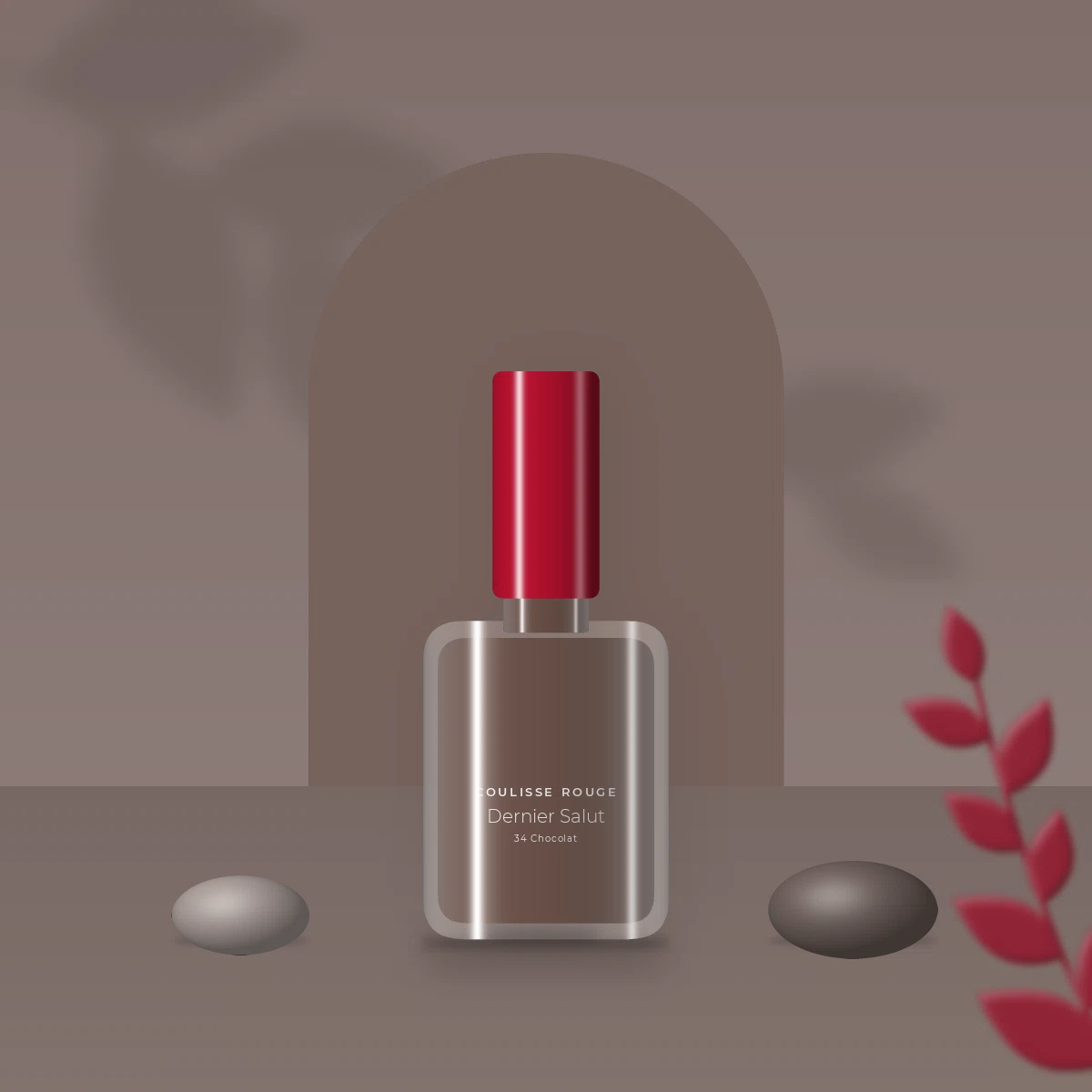 Vernis à ongles couleur pure Dernier Salut – Coulisse Rouge, photo d'ambiance