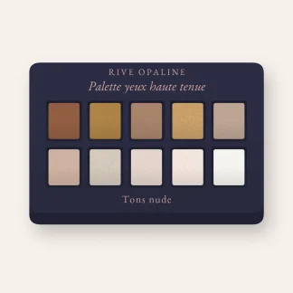 Palette yeux haute tenue au kaolin – Rive Opaline, 9 × 1 g, teinte Tons nude