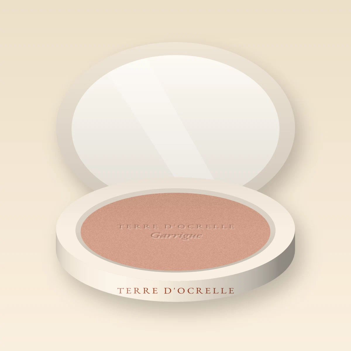 Terre de soleil Garrigue haute pigmentation – Terre d'Ocrelle, boîtier 15 g, teinte 02 Sable rosé