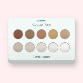 Palette yeux Goutte Pure au beurre de karité – Sanbit, 12 × 1 g, teinte Tons nude